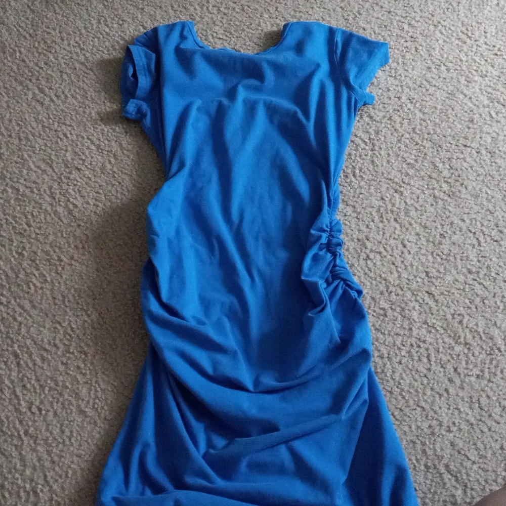Blue ruched dress